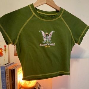 y2k green crop top